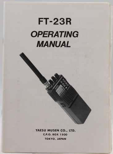 Operating manual yaesu - operating, ft-23r